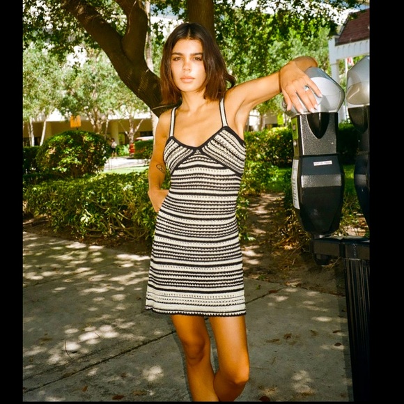 Zara Dresses & Skirts - ZARA Striped Rustic Crochet Mini Dress Size Medium